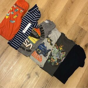 💗 Boys Kids Graphic and Striped T-Shirts Set of 5  bundle